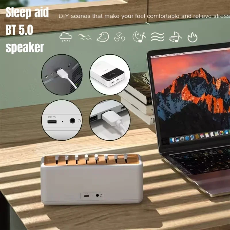 Home Improvement Music - ワイヤレス Bluetooth スピーカーノイズタイミング付き自然音ミュージックボックス睡眠改善リラックス雨海の波鳥雷ギフト用 CJ-506