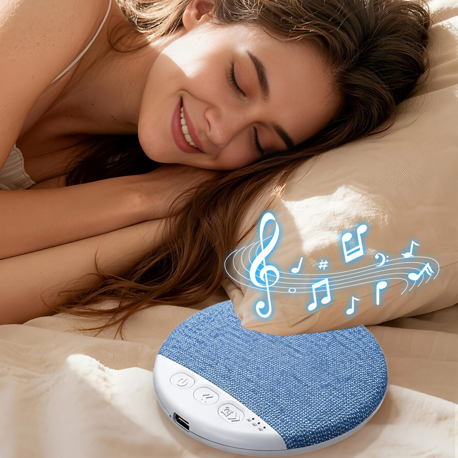 Home Improvement Music - 枕の下に置くスピーカー Bluetooth ワイヤレスステレオサウンドマシン 睡眠改善 ホワイトノイズスピーカー 音楽プレーヤー