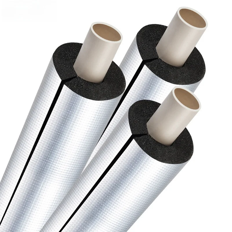 Pipe Insulation Foam - オープンスタイル自己粘着発泡パイプ断熱水道管空調アルミ箔断熱スリーブ内径 16-60 ミリメートル