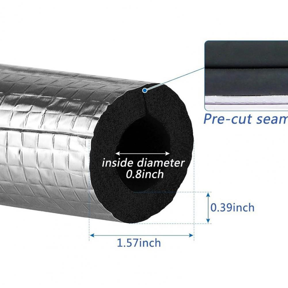 Pipe Insulation Foam - 冬用パイプ保護材 10個入り パイプ断熱フォームチューブ 自己粘着アルミ箔ラップ 屋外用凍結防止カバー