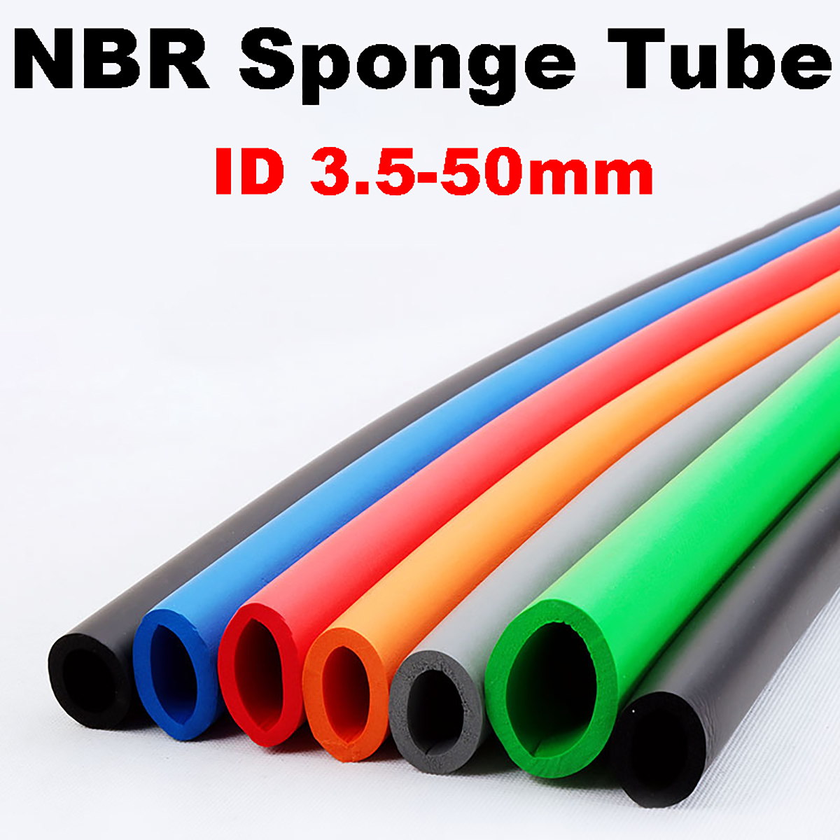 Pipe Insulation Foam - 1 メートルのカラフルな NBR スポンジチューブ断熱滑らかなゴム発泡チューブスポンジスリーブフィットネス機械機器ハンドルバー