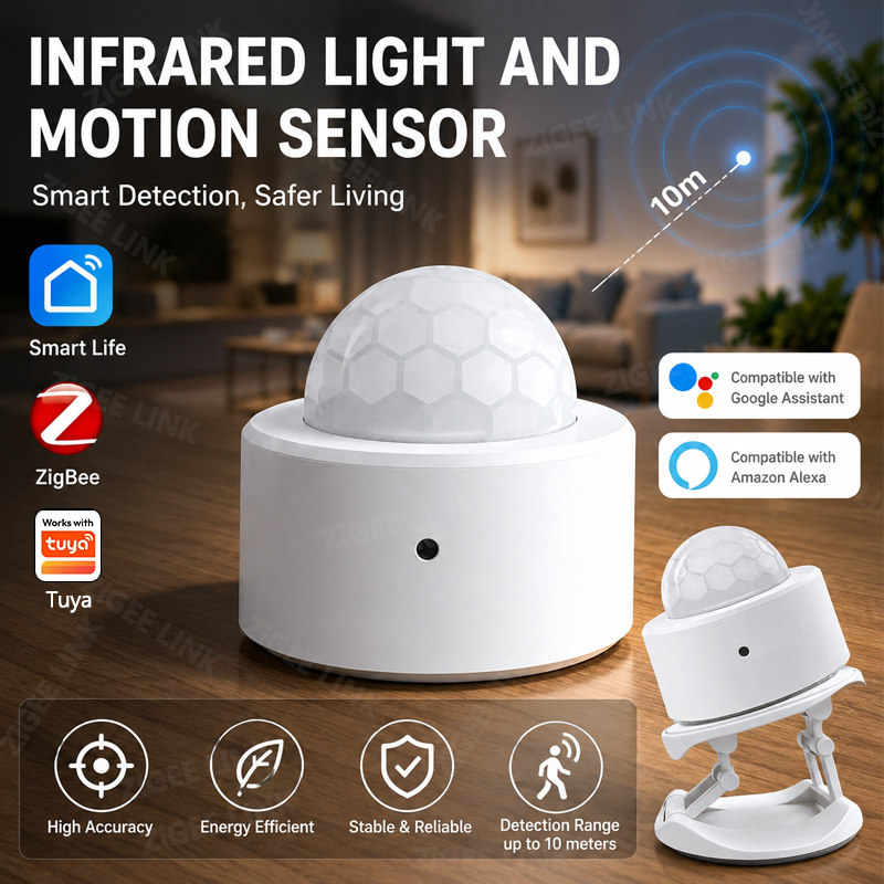 Home Improvement Hardware - ZigBee 3.0 PIR モーションセンサー ワイヤレススマートホームセキュリティ保護アラーム Alexa