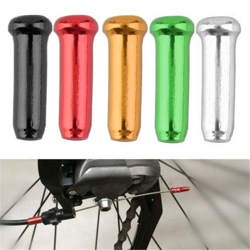 Wire Connector Cap - 50 個自転車ブレーキシフターインナーケーブルヒント圧着 MTB アルミ合金自転車ブレーキワイヤー端子ハウジングフェルール