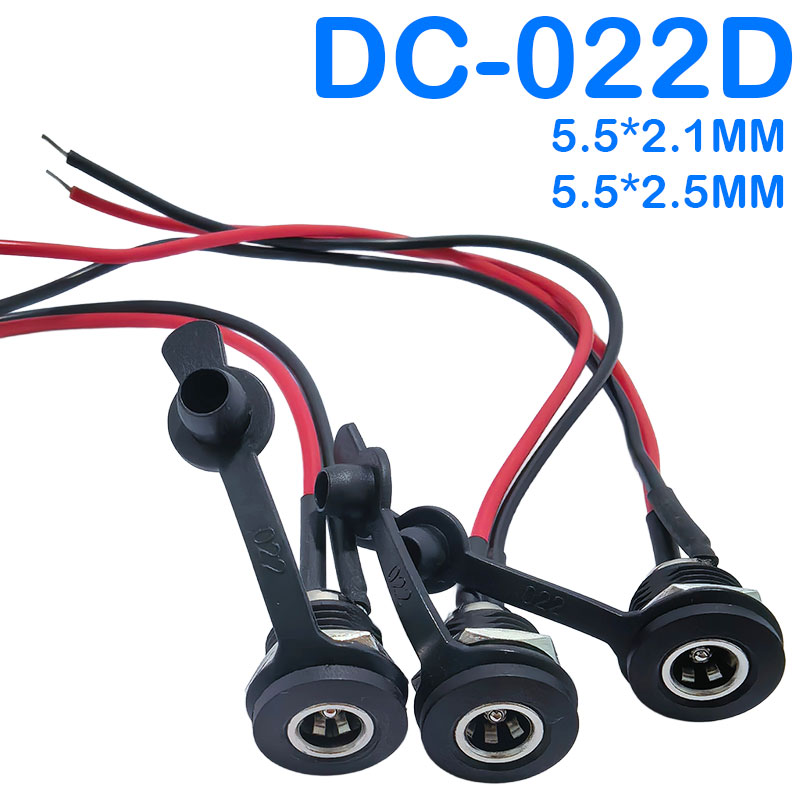 Wire Connector Cap - DIY用バッテリーDC電源プラグコネクター DC防水ジャックコネクター DC022D 5.5 X 2.1