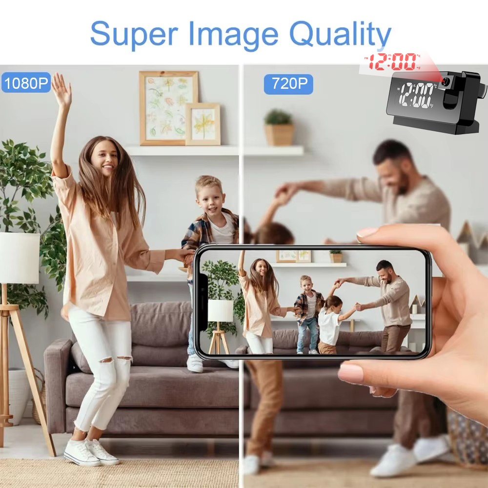 改良された4K HDクロックカメラ、動体検知アラーム、WIF - App Home Improvement のレビューと価格