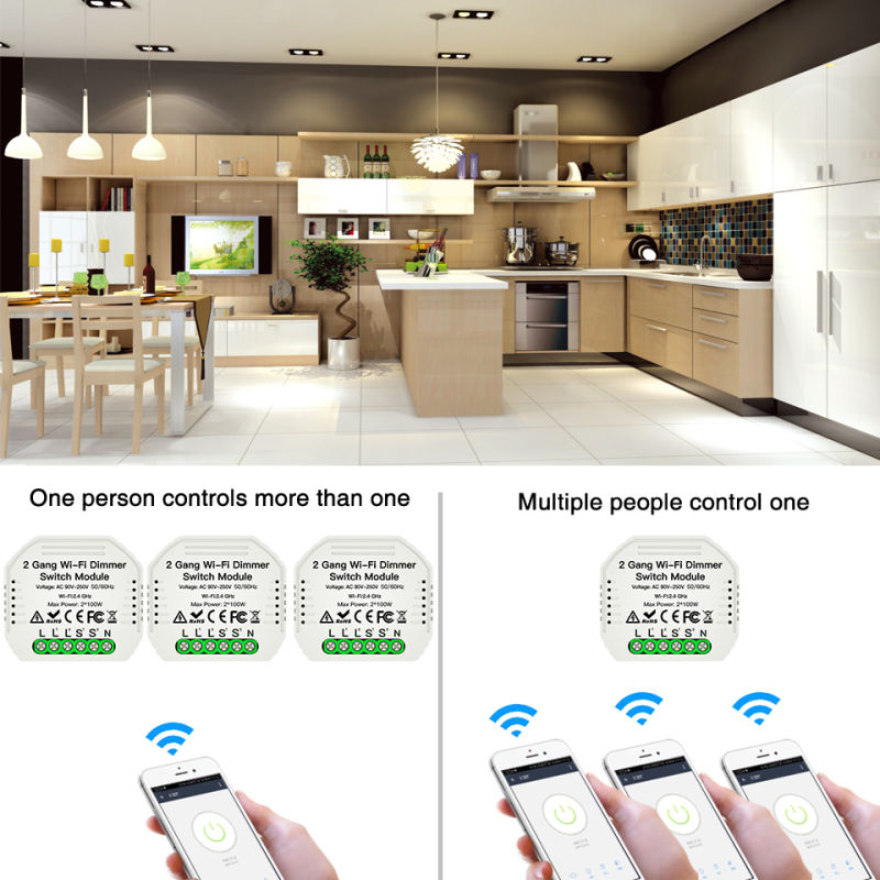 2Gang Wifi 調光スイッチモジュール DIY 電子機 - App Home Improvement のレビューと価格