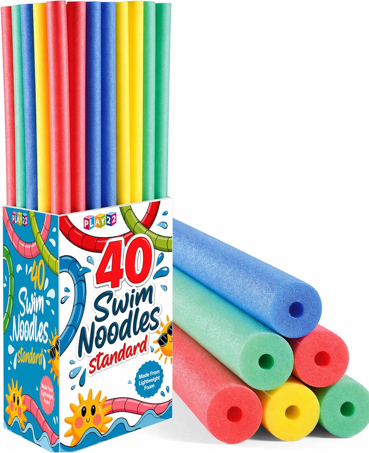 40本入りプールヌードルフォーム - 4色の高密度フォーム、 - Pipe Insulation Foam のレビューと価格